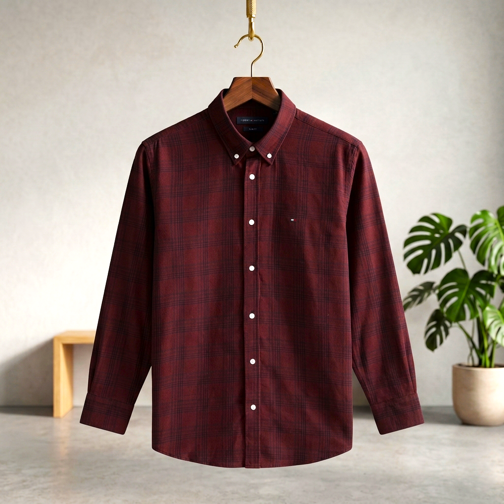 Check Shirt Red CCS-19 | Warm Plaid Casual
