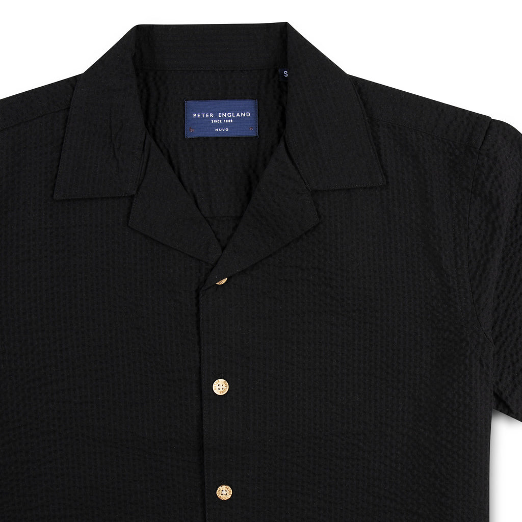 Seersucker Cuban Half Shirt CHS-04