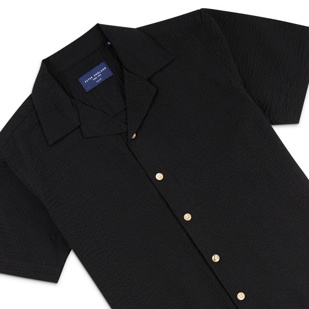 Seersucker Cuban Half Shirt CHS-04
