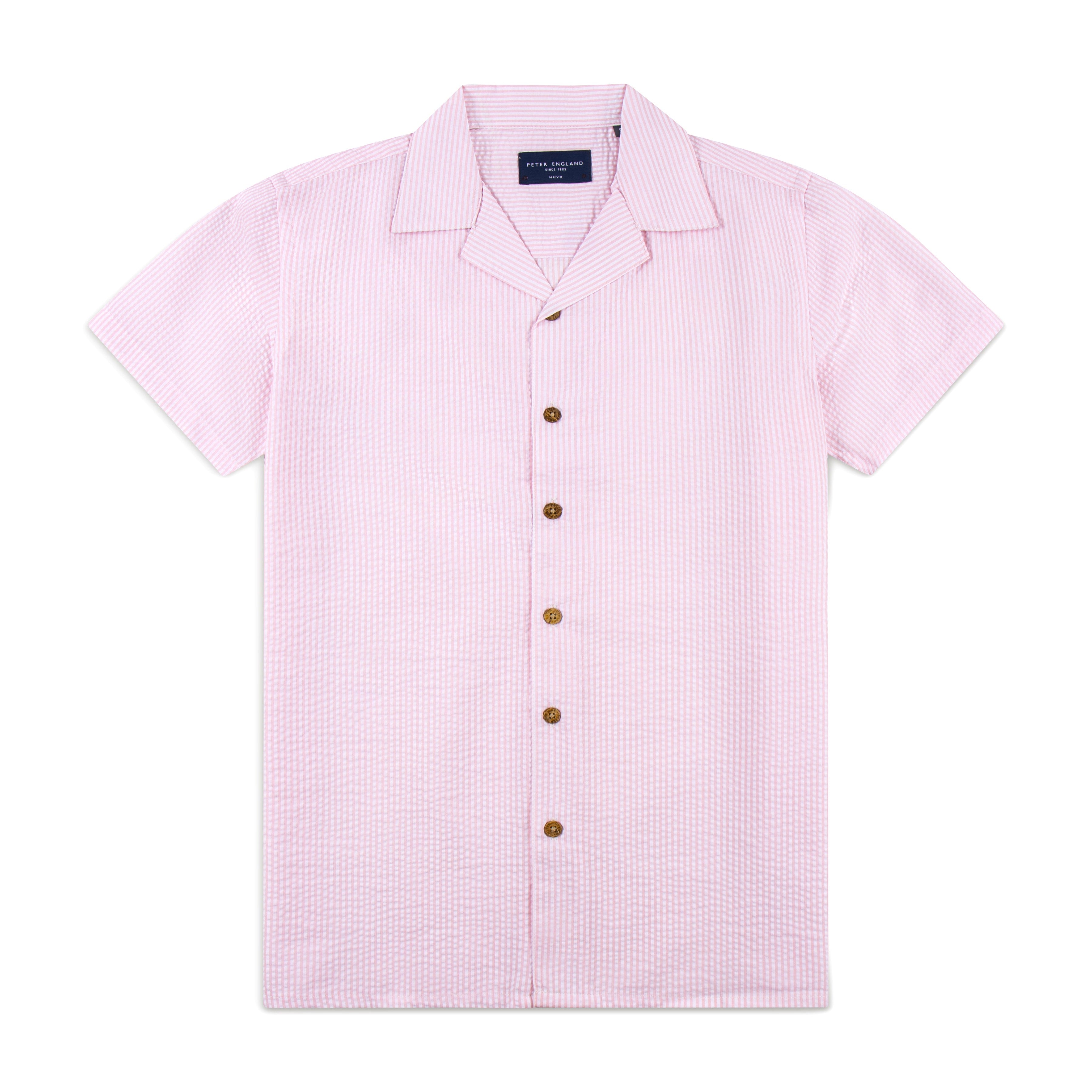 Seersucker Cuban Half Shirt CHS-06