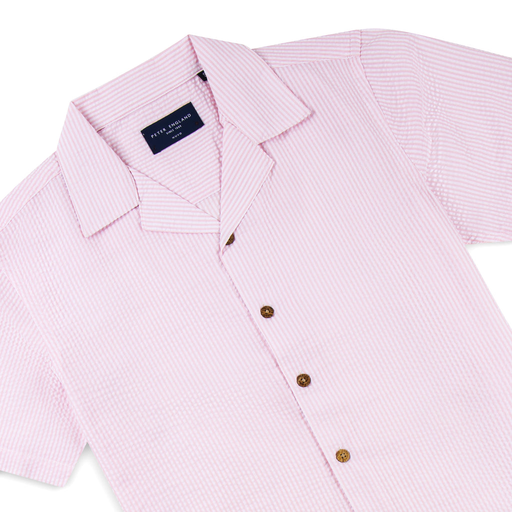 Seersucker Cuban Half Shirt CHS-06