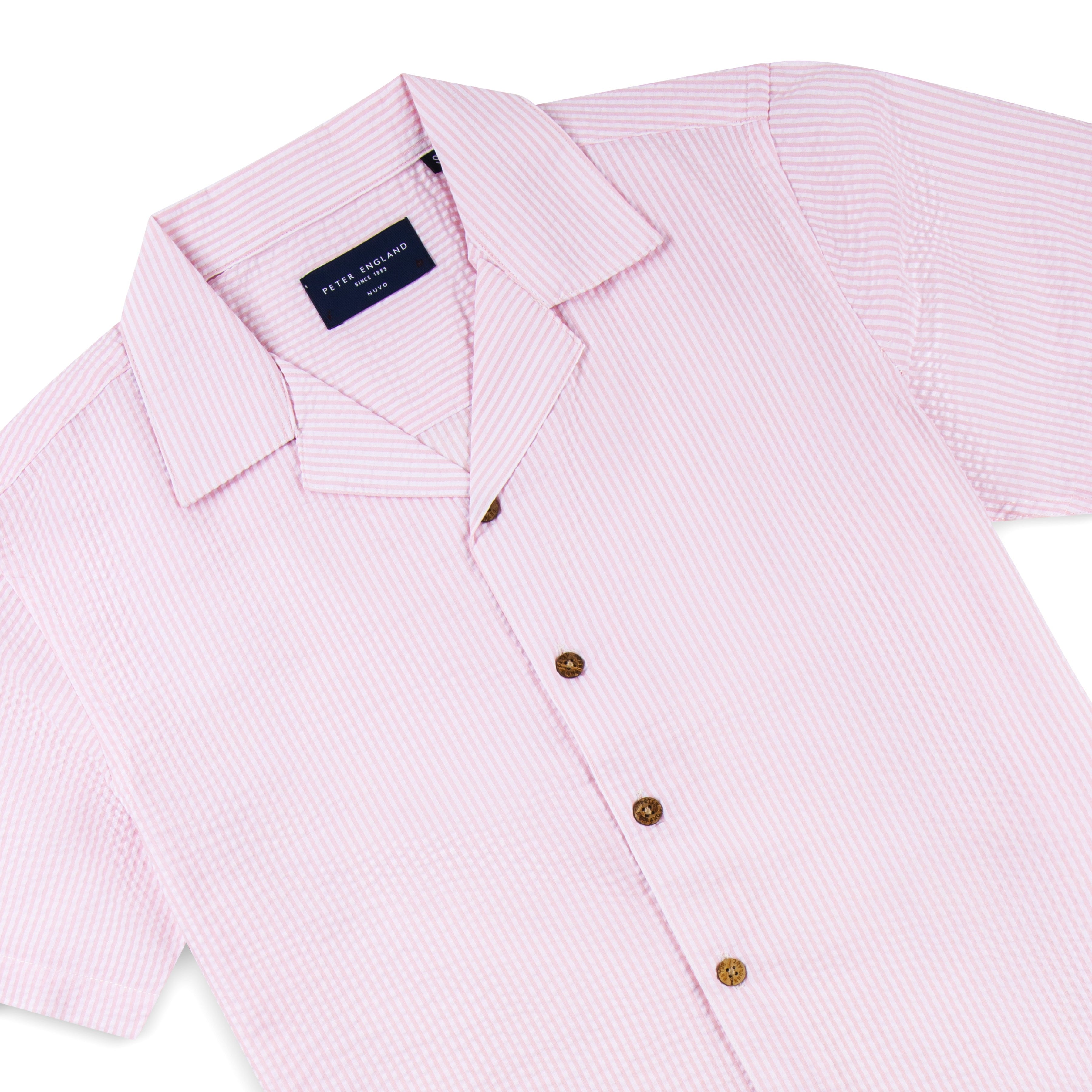 Seersucker Cuban Half Shirt CHS-06