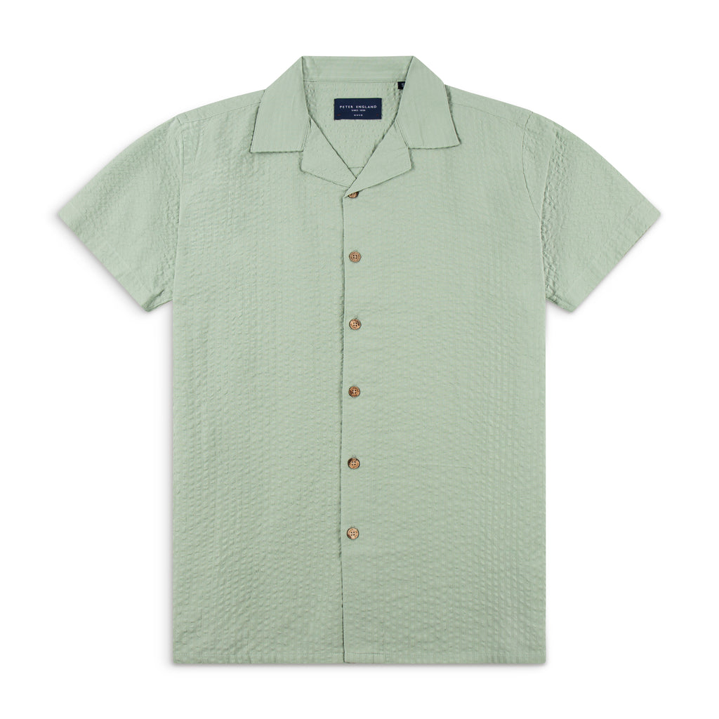 Seersucker Cuban Half Shirt CHS-07