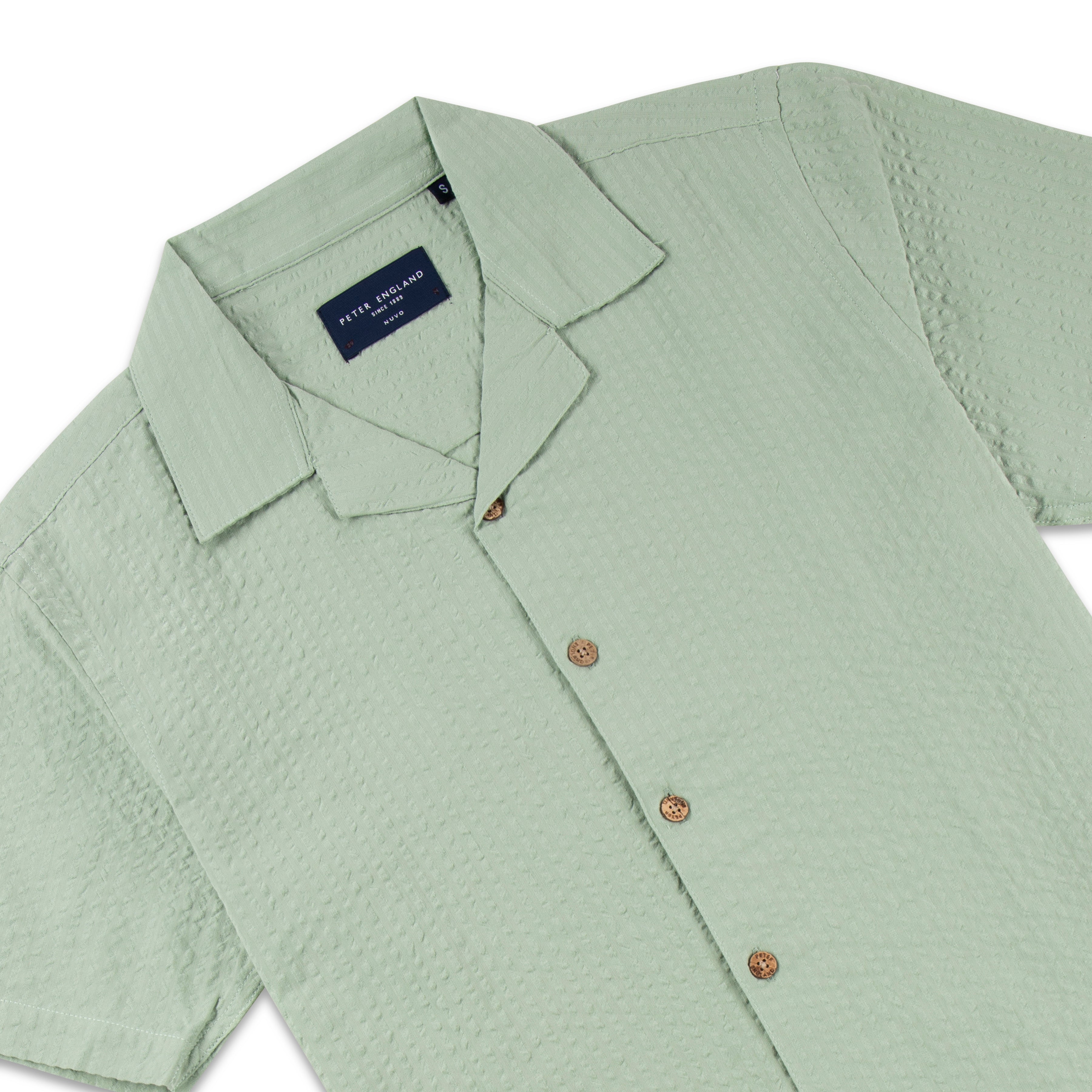 Seersucker Cuban Half Shirt CHS-07