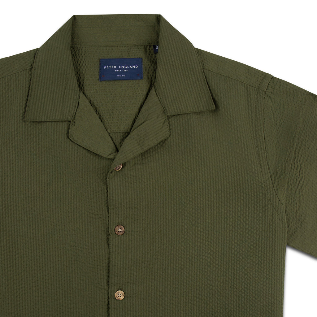 Seersucker Cuban Half Shirt CHS-08