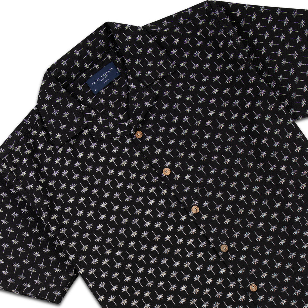 Seersucker Cuban Half Shirt CHS-09