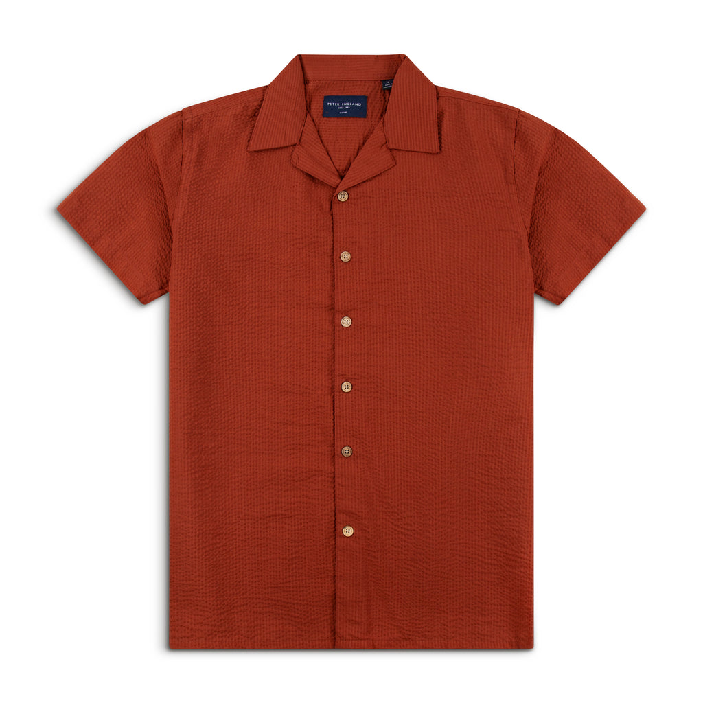 Seersucker Cuban Half Shirt CHS-10