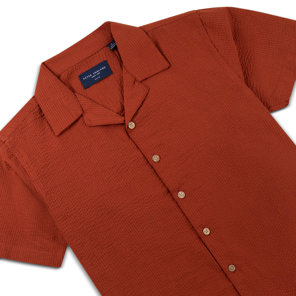 Seersucker Cuban Half Shirt CHS-10