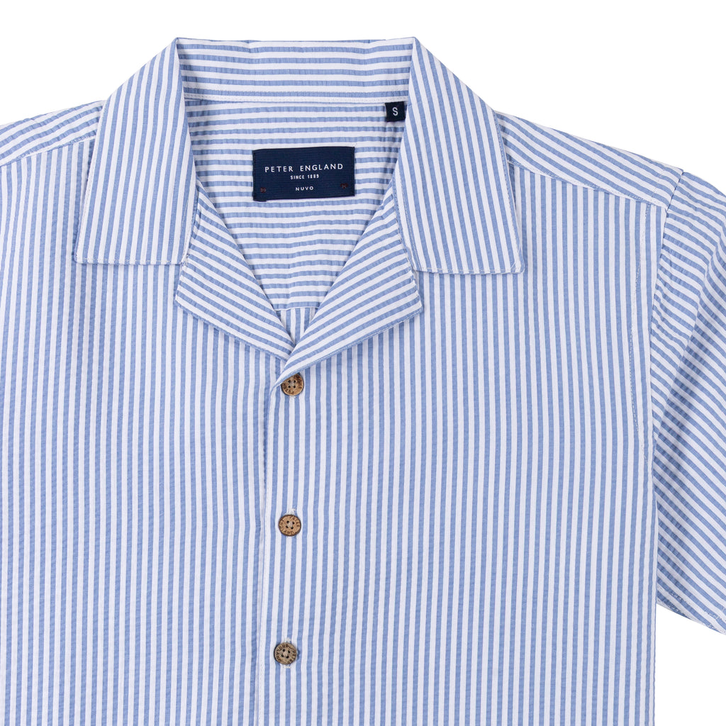 Seersucker Cuban Half Shirt CHS-16