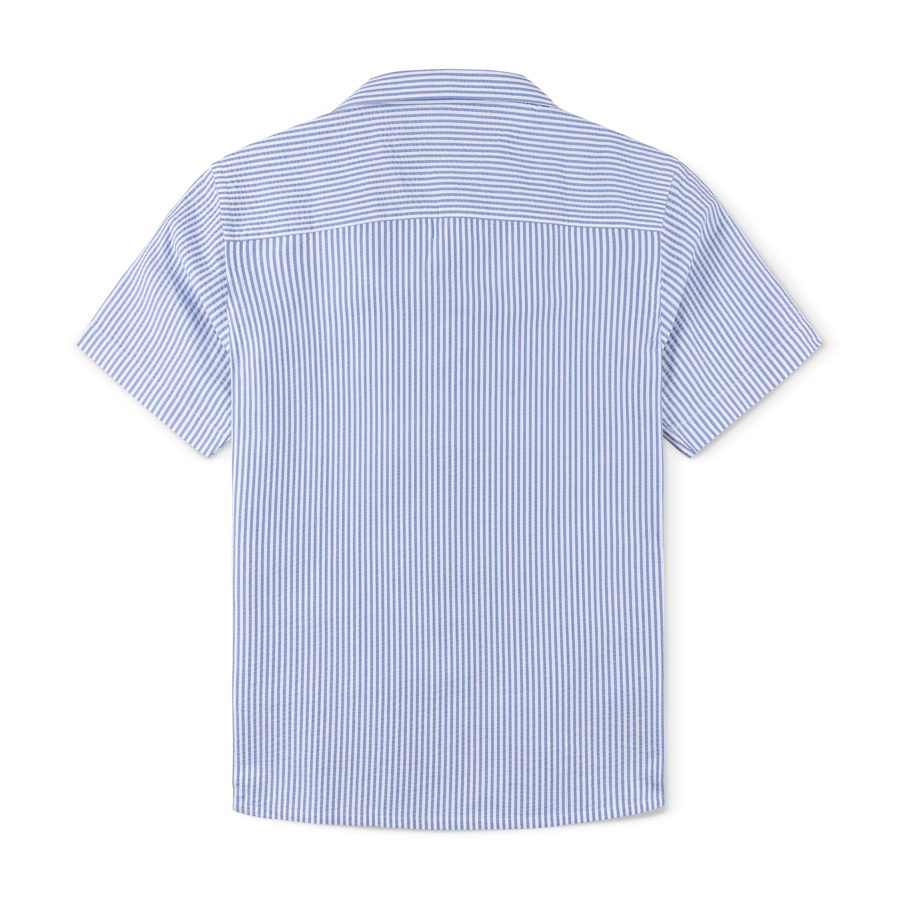 Seersucker Cuban Half Shirt CHS-16
